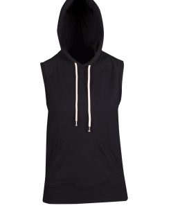 Women's Athletic Sleeveless Hoodie - Black
