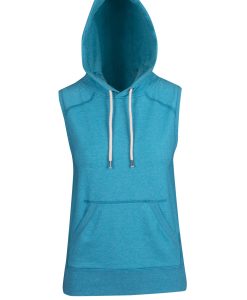 Women's Athletic Sleeveless Hoodie - Jade Heather