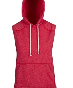 Women's Athletic Sleeveless Hoodie - Red Heather